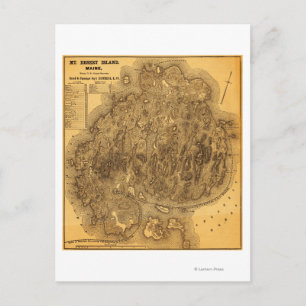 Cartão Postal Mapa Panorâmico da Ilha do Deserto