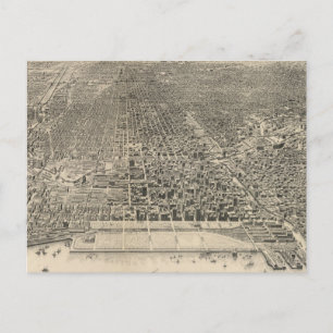 Cartão Postal Mapa Pictórico de Chicago (1916)