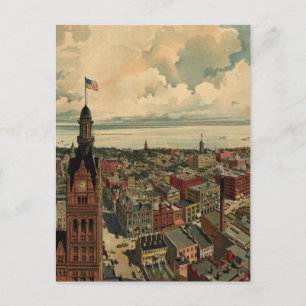 Cartão Postal Mapa Pictórico de Milwaukee WI (1898)