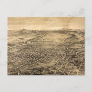 Cartão Postal Mapa Pictórico de San Jose CA (1869)