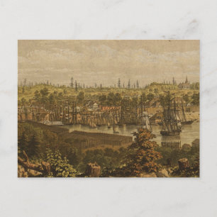 Cartão Postal Mapa Pictórico de Vitória Vancouver (1860)