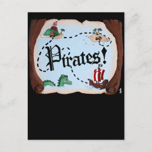 Cartão Postal Mapa Pirata