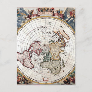 Cartão Postal Mapa Polar do Século XVIII