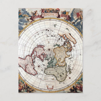 Cartão Postal Mapa Polar do Século XVIII
