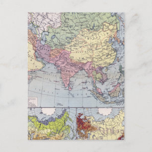 Cartão Postal Mapa político Ásia