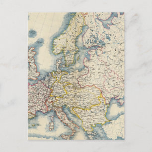 Cartão Postal Mapa Político Militar da Europa