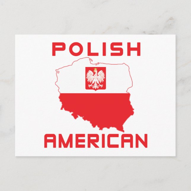 Cartão Postal Mapa Polonesa Americana (Frente)