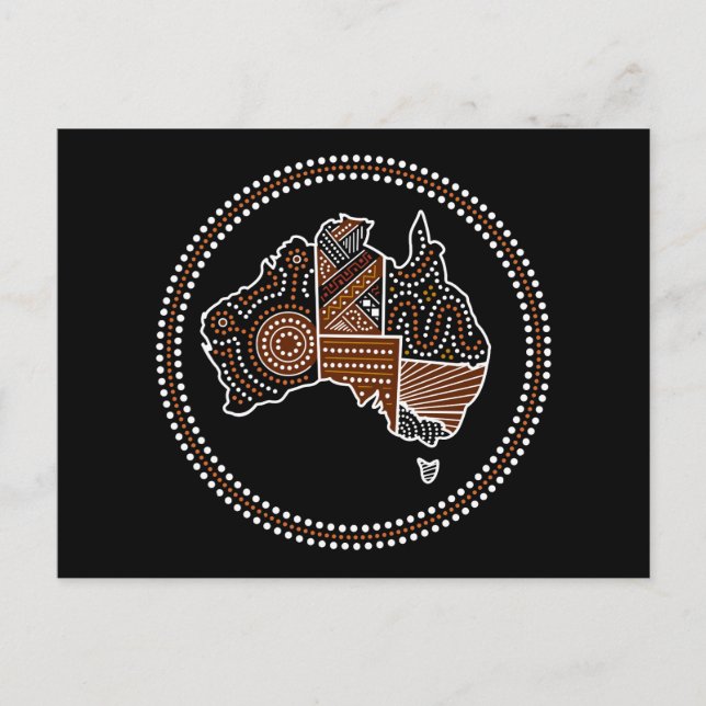 Cartão Postal Mapa pontilhado da Austrália (Frente)