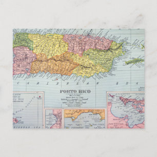 CARTÃO POSTAL MAPA: PORTO RICO, 1900