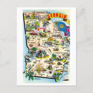 Cartão Postal Mapa postal da Geórgia
