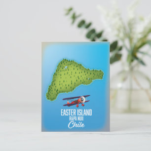Cartão Postal mapa Rapa Nuii da Ilha páscoa