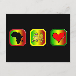 Cartão Postal Mapa rasta de África Um Leão de Amor de Judah