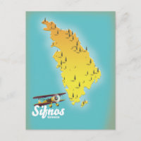 Mapa retro de Sifnos Grécia
