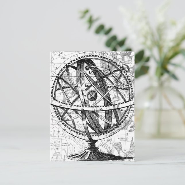 Cartão Postal Mapa retrorreflector intricado da área de terra gr (Em pé/Frente)