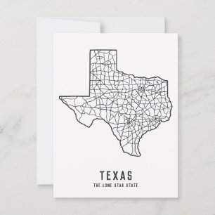 Cartão Postal Mapa rodoviário do estado do Texas - mapa do estad