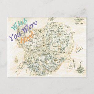Cartão Postal Mapa rotulado de Trino