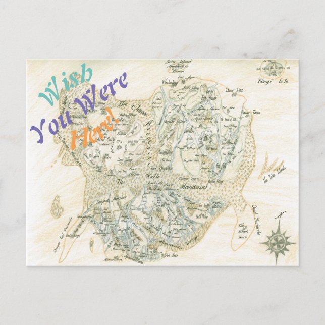 Cartão Postal Mapa rotulado de Trino (Frente)