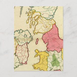 Cartão Postal Mapa simples das Ilhas Britânicas