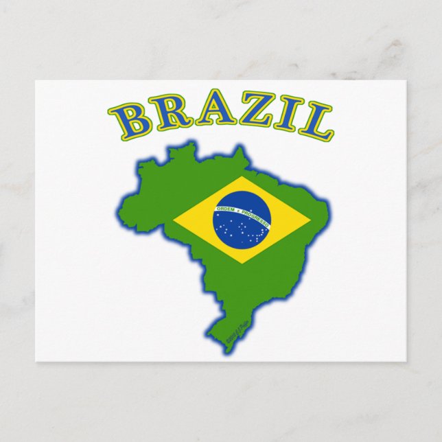 Cartão Postal Mapa/Sinalizador BRAZI (Frente)