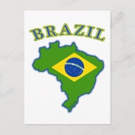 Cartão Postal Mapa/Sinalizador BRAZI