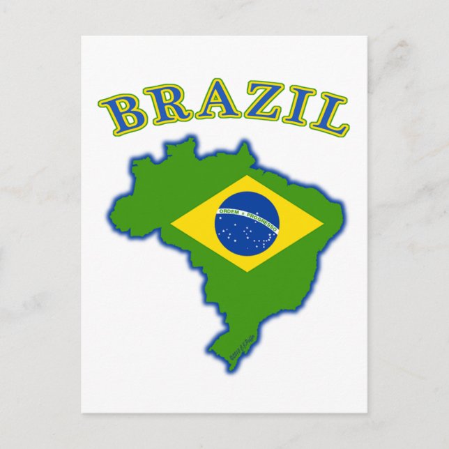 Cartão Postal Mapa/Sinalizador BRAZI (Frente)