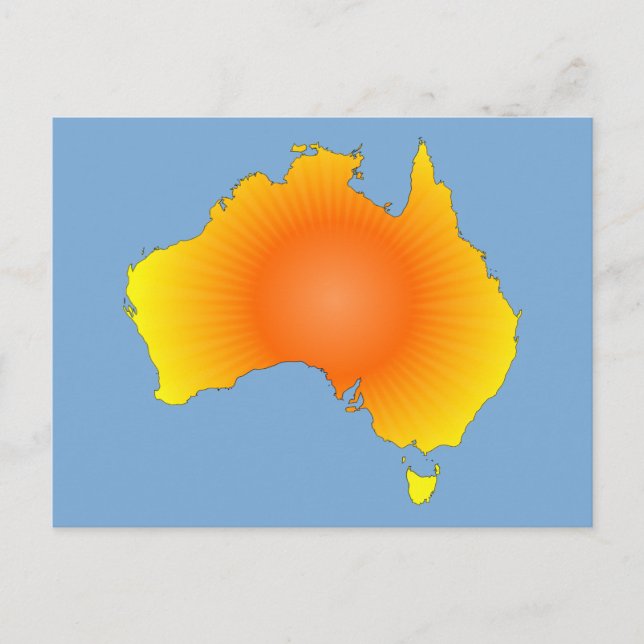 Cartão Postal Mapa Sunny Austrália (Frente)