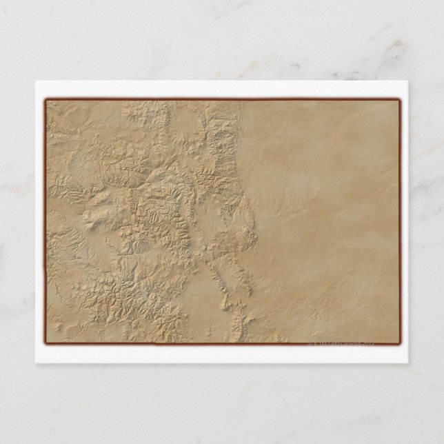 Cartão Postal Mapa Topográfico do Colorado 2 (Frente)