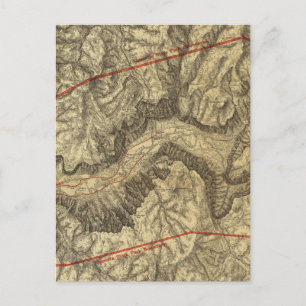 Cartão Postal Mapa Topográfico do Vale Yosemite