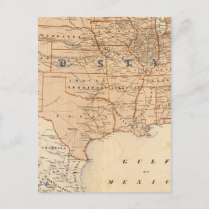 Cartão Postal Mapa topográfico dos Estados Unidos