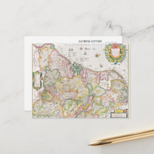 Cartão Postal Mapa Vintage da Alemanha