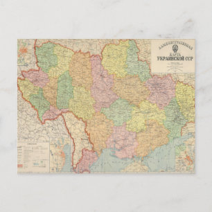 Cartão Postal Mapa Vintage da Ucrânia (1941)
