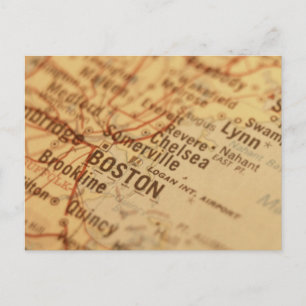 Cartão Postal Mapa Vintage de BOSTON