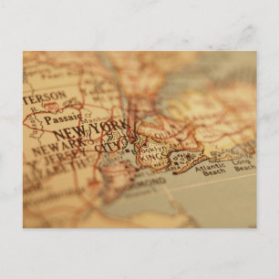 Cartão Postal Mapa Vintage de NOVA YORK