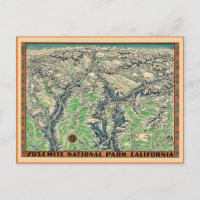 Mapa Vintage de Yosemite
