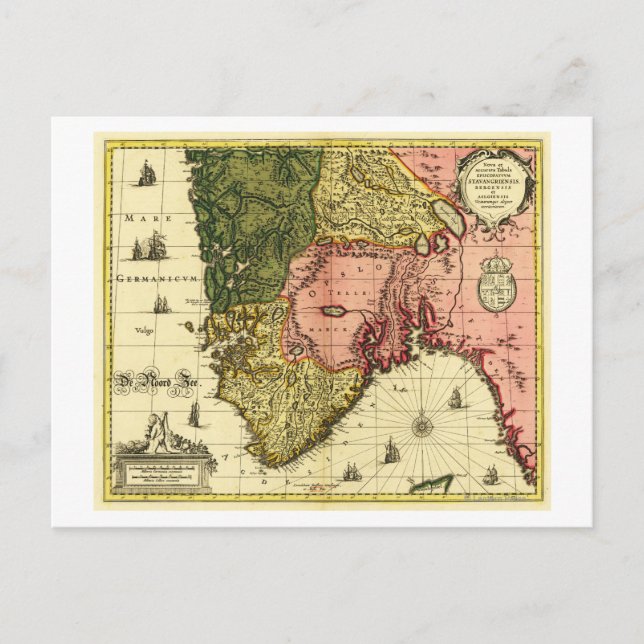 Cartão Postal MapaNoruegaPanorâmicaNoruega (Frente)