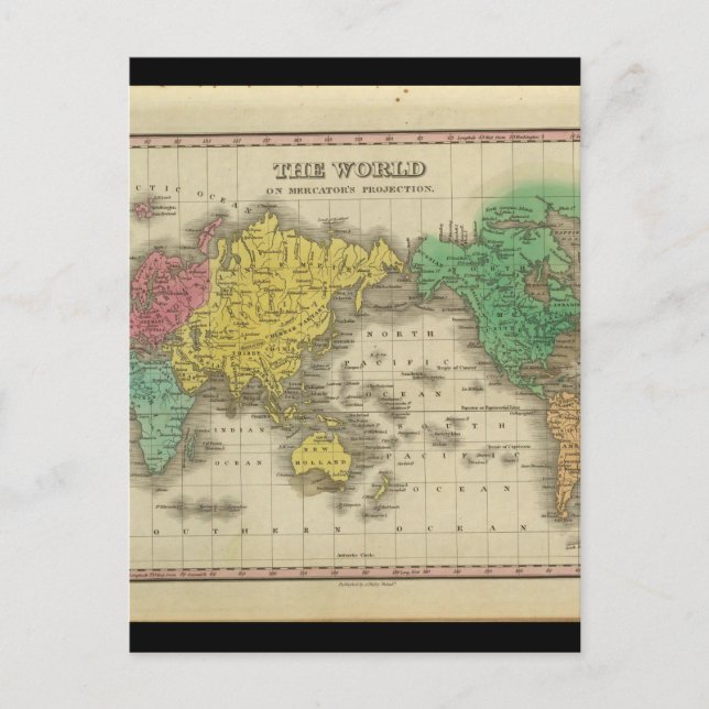 Cartão Postal Mapas Antigos do World_Maps da Antiguidade (Frente)