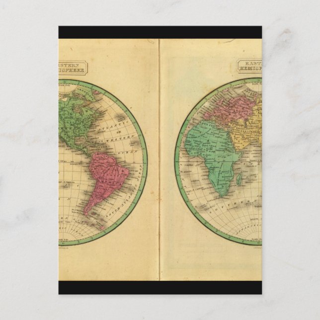 Cartão Postal Mapas Antigos do World_Maps da Antiguidade (Frente)