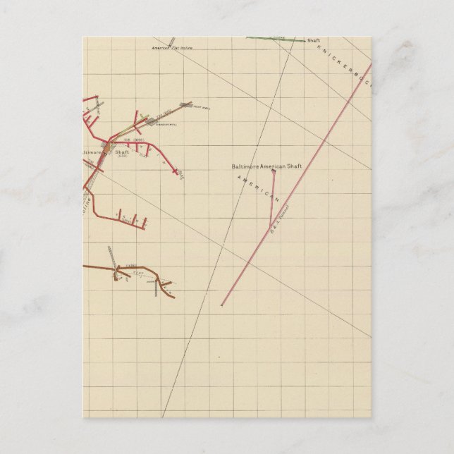 Cartão Postal Mapas da Mina Comstock Número VIX (Frente)