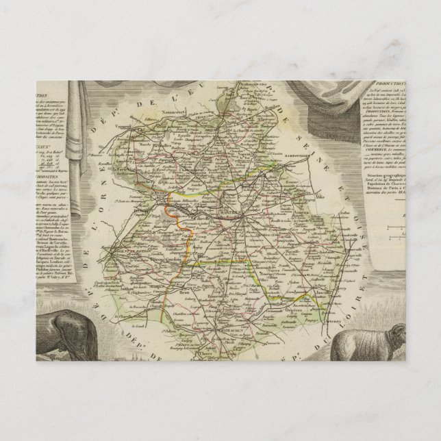 Cartão Postal Mapas de ilustração (Frente)