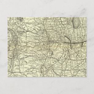 Cartão Postal Mapear a ferrovia de Ohio e Mississippi