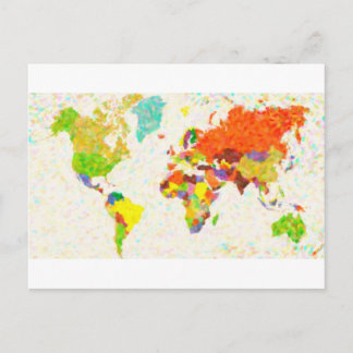 Cartão Postal mapeia o mapa mundial