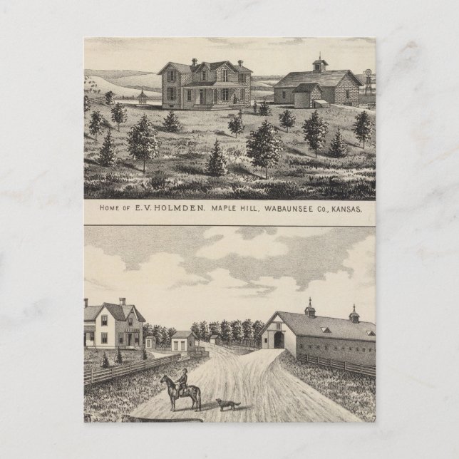 Cartão Postal Maple Hilland Silver Primavera Ranch, Kansas (Frente)