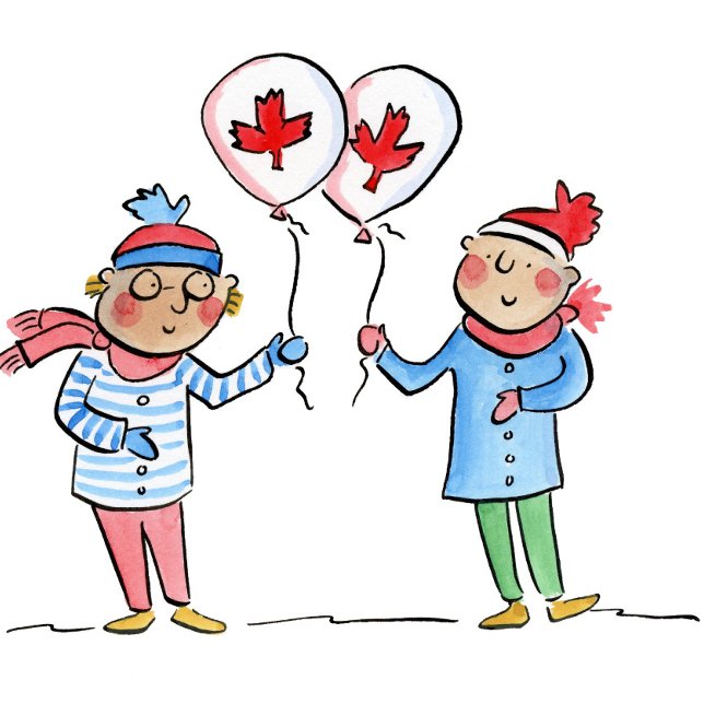 Cartão Postal Maple Leaf Balloons (Criador carregado)