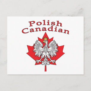 Cartão Postal Maple Leaf com polonês canadense