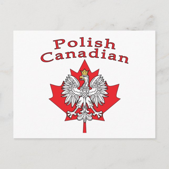 Cartão Postal Maple Leaf com polonês canadense (Frente)