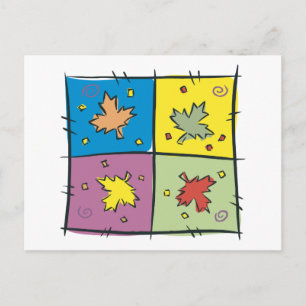 Cartão Postal Maple Leaf Pop Art