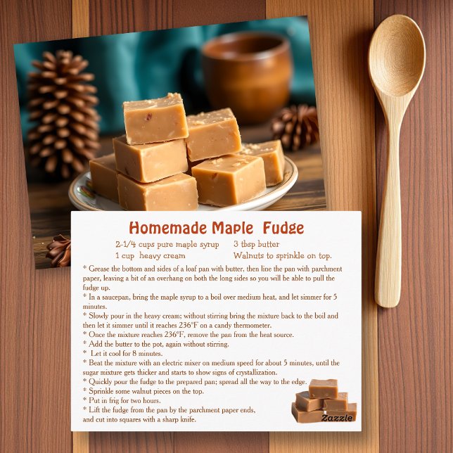 Cartão Postal Maple Syrup Fudge Recipe (Criador carregado)