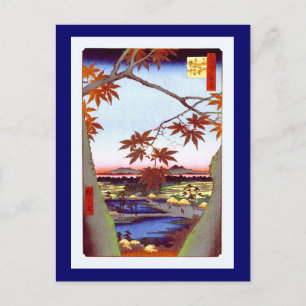 Cartão Postal Maple Trees Tekona Hiroshige Vintage Japonês