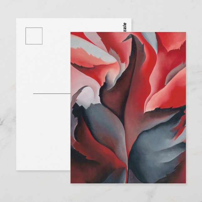 Cartão Postal Maple Vermelho no lago George | Georgia O'Keeffe | (Frente/Verso)