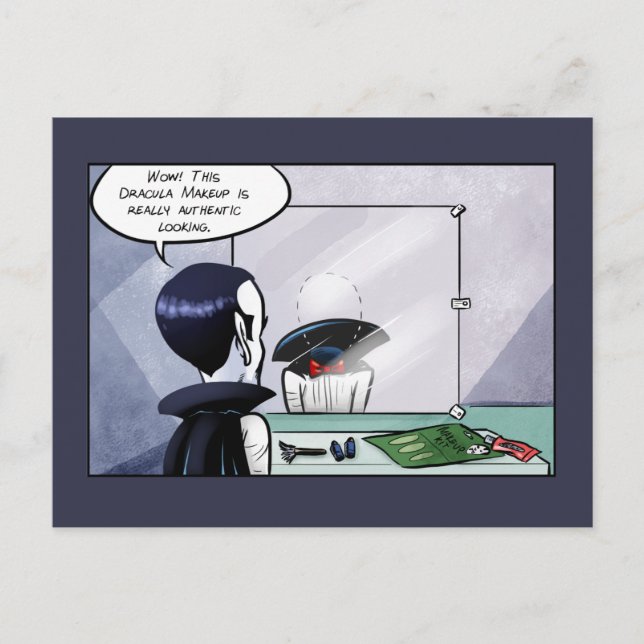 Cartão Postal Maquiagem Autêntica de Drácula (Frente)